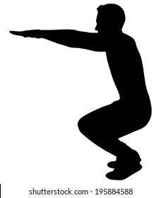 Young man exercising, vector 