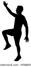 Young man exercising, vector 