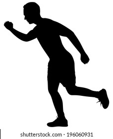 Young man exercising, vector 