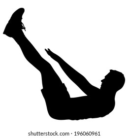 Young man exercising, vector 