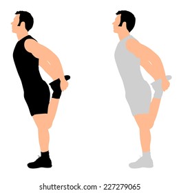 Young man exercising, vector 
