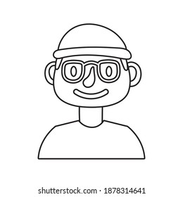 young man with eyeglasses avatar line style icon vector illustration design