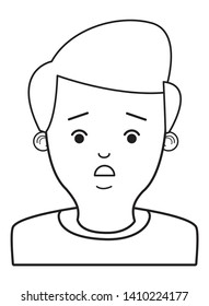young man face afro american black character cartoon vector illustration graphic design