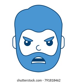 young man face angry expression cartoon