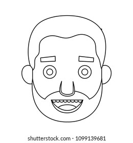 Young man face in black and white