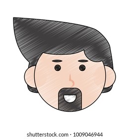 Young man face cartoon