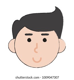 Young man face cartoon