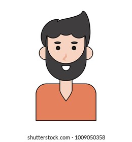 Young man face cartoon