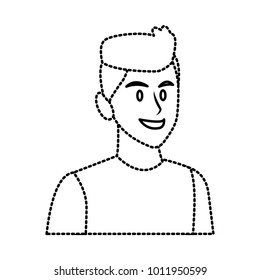 Young man face cartoon