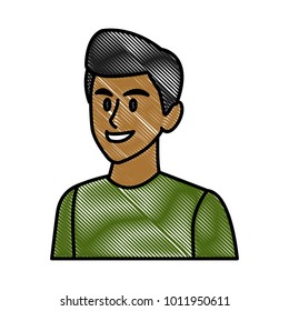 Young man face cartoon