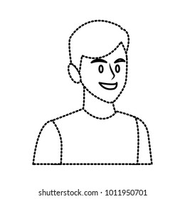 Young man face cartoon