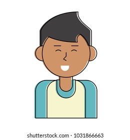 Young man face cartoon
