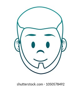 Young man face cartoon