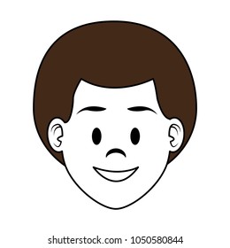 Young man face cartoon