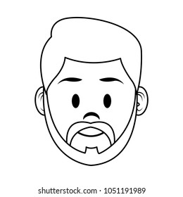 Young man face cartoon