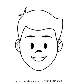 Young man face cartoon