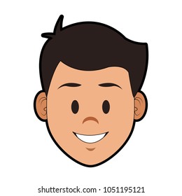 Young man face cartoon
