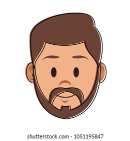 Young man face cartoon