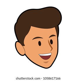 Young man face cartoon