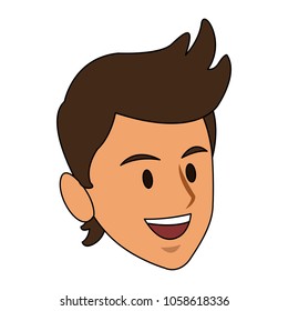 Young man face cartoon