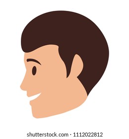 Young man face cartoon