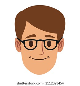 Young man face cartoon