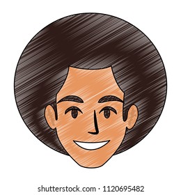 Young man face cartoon