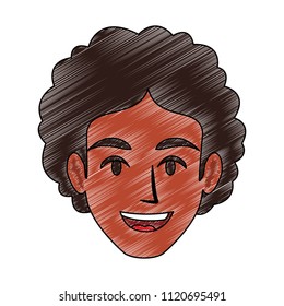 Young man face cartoon