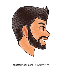 Young man face cartoon
