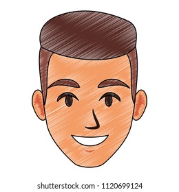 Young man face cartoon