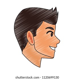 Young man face cartoon