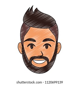 Young man face cartoon