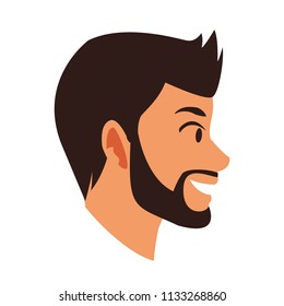 Young man face cartoon