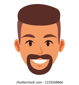 Young man face cartoon