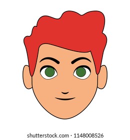 Young man face cartoon