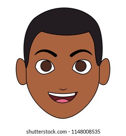 Young man face cartoon