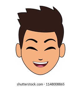Young man face cartoon