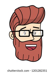 Young man face cartoon