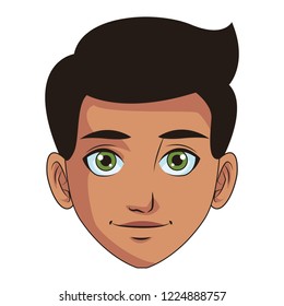 young man face cartoon