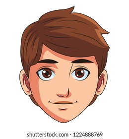 young man face cartoon