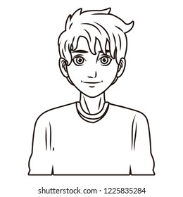 young man face cartoon