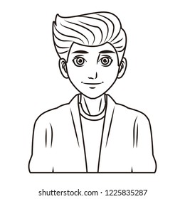 young man face cartoon