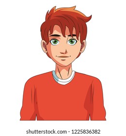 young man face cartoon