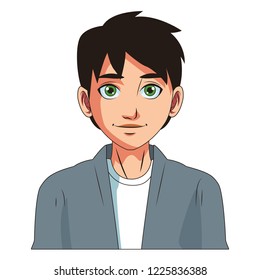 young man face cartoon