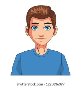 young man face cartoon