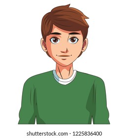 young man face cartoon
