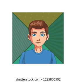 young man face cartoon
