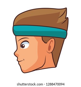 young man face cartoon