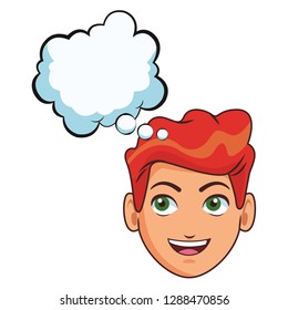 young man face cartoon