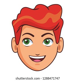 young man face cartoon